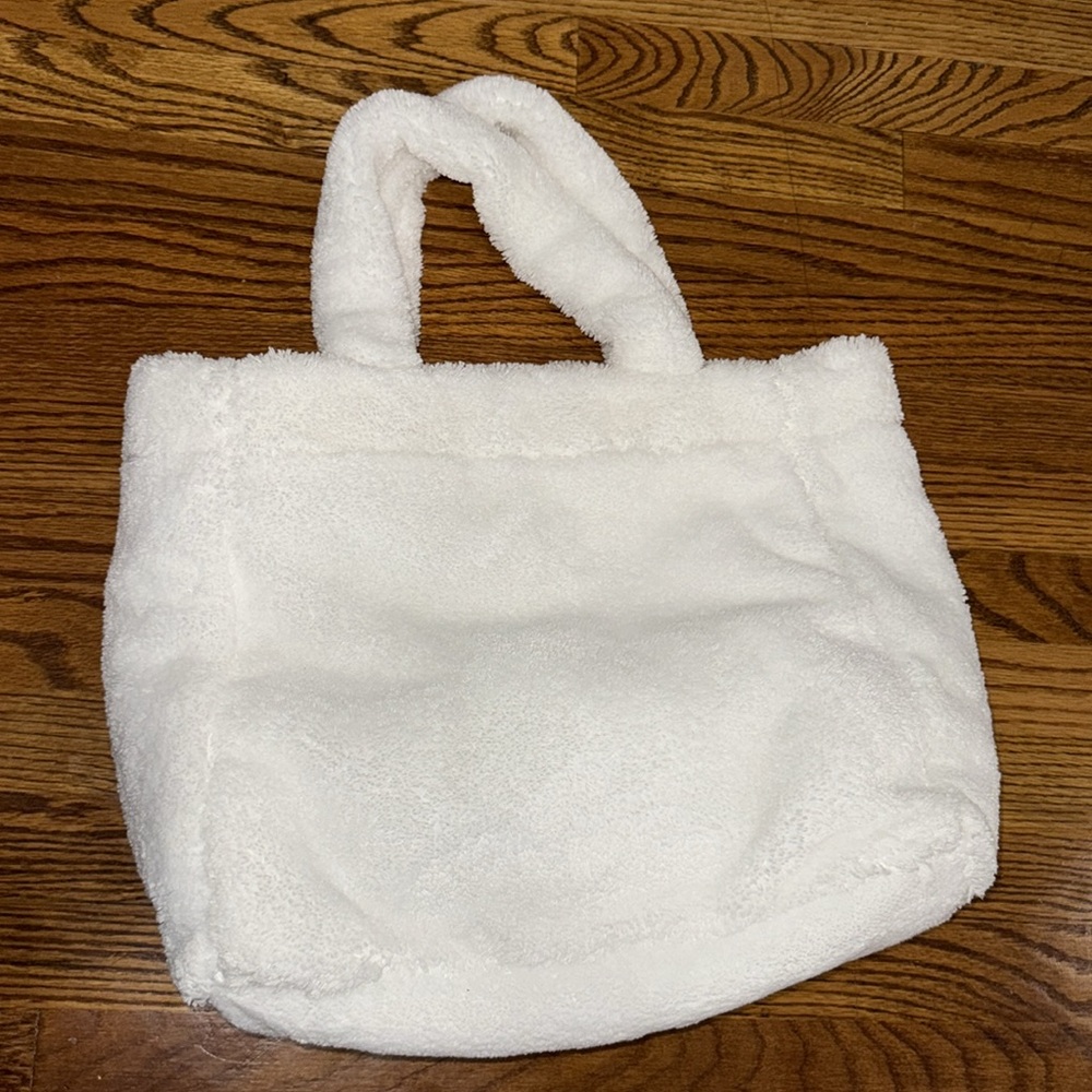 100% authentic Prada Plush terry White Tote bag beach bag with Logo - Picture 5 of 9